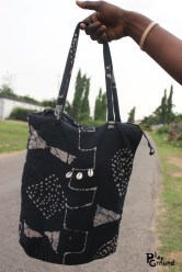 African print tote bag with cowries